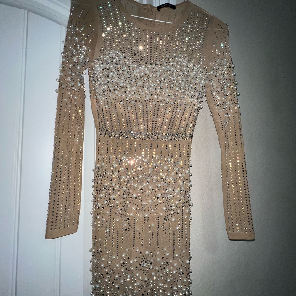 Banjul Gold Sequin Long Sleeve Bodycon Dress